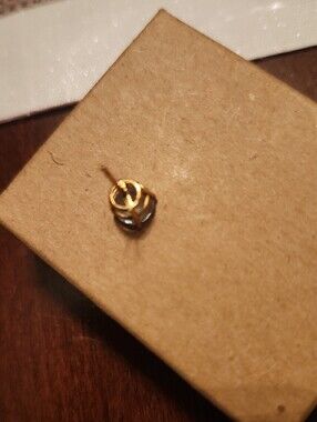 Gold Stud Earring with Blue-Green Stone